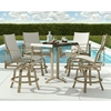 Castelle aluminum bar stool with sling seating
