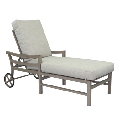 Castelle Roma Adjustable Cushioned Chaise Lounge with Wheels - 9612R