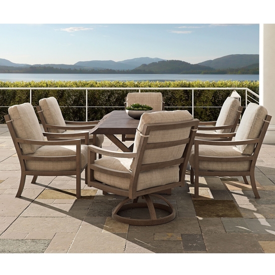 Roma aluminum dining chair with deep seating cushions