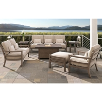 Roma Outdoor Furniture Set with Firepit Table