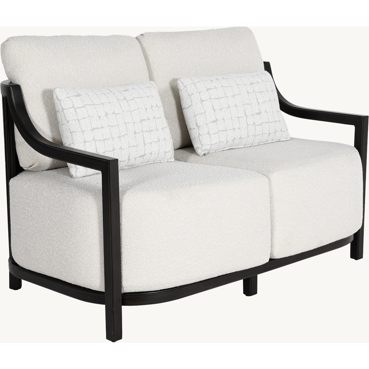 Castelle Samara Cushioned Loveseat with Two Accent Pillows