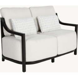 Castelle Samara Cushioned Loveseat with Two Accent Pillows