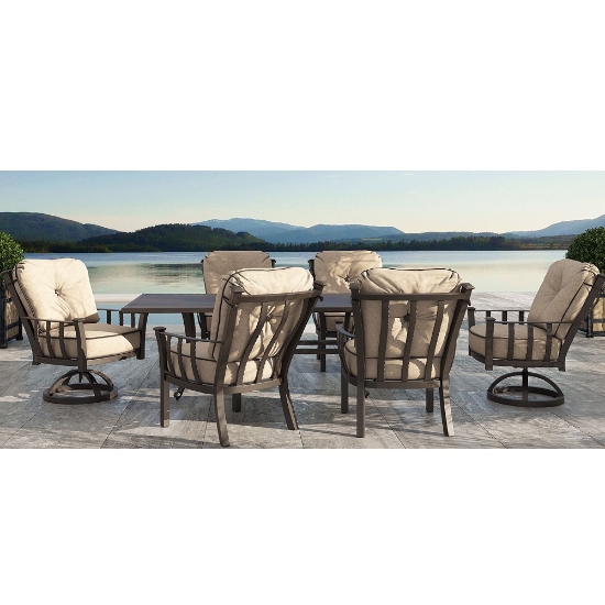 Santa fe aluminum dining chair with deep seating cushions