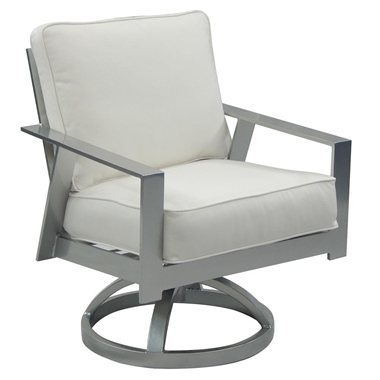 Castelle Trento Cushioned Swivel Rocker Dining Chair - 3137T