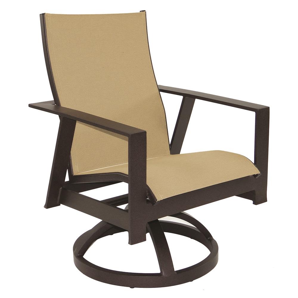 Castelle Trento Sling Swivel Rocker Dining Chair - 3178S