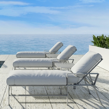 Castelle Trento Cushion Modern Chaise Lounge Set of 3 - CS-TRENTO-SET1