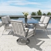 Trento aluminum counter stool with deep seating cushions