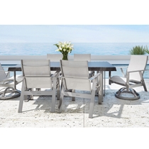 Trento Sling Outdoor Dining Set with Live Edge Table