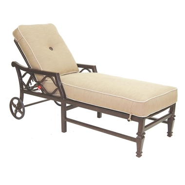 Castelle Villa Bianca Adjustable Cushioned Chaise Lounge with Wheels - 1112T