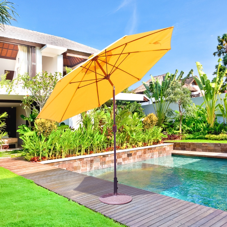 galtech 9 auto deluxe aluminum patio umbrella taupe Premium FT Market Umbrella, Octagon Shade with Tilt, Powder Coated Aluminum, Sunbrella Fabric, Outdoor Living (9-FT Antique Bronze Frame Sunbrella: Tuscan) : Patio, Lawn & Garden An umbrella that anybody would be extremely proud to have showcased in their backyard Galtech Aluminum 11' Umbrella with