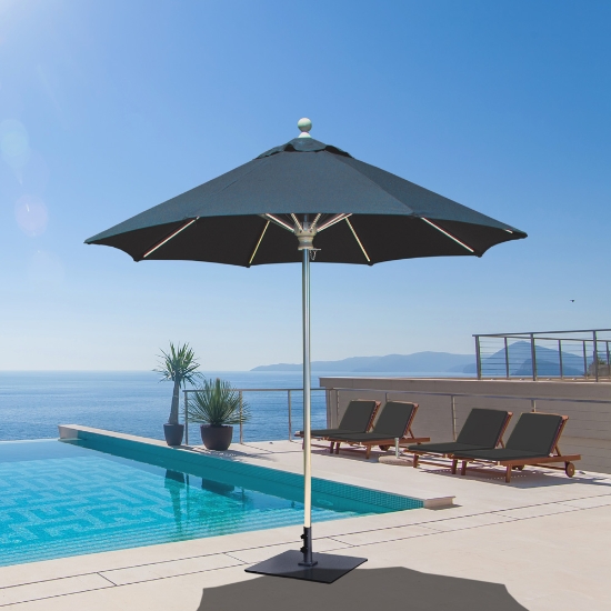Galtech Aluminum 7.5 Foot Round Commercial Umbrella with Manual Lift - 722