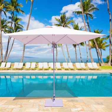 Galtech Aluminum 8 Foot X 8 Foot Square Commercial Umbrella with 4-Pulley Lift - 782