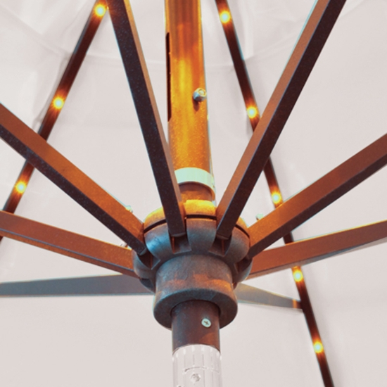 Aluminum 11' Umbrella with LED Lights and Auto Tilt - 986