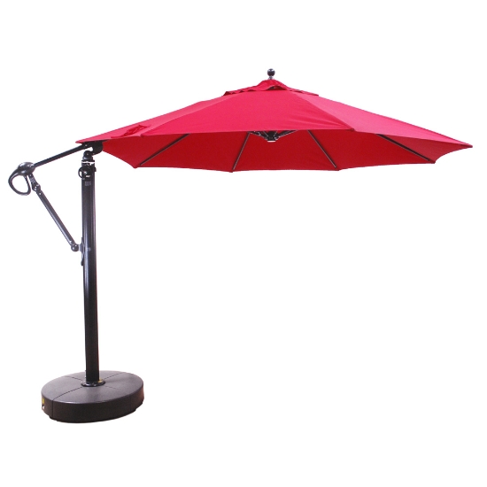 Aluminum 11' Round Cantilever Umbrella with Easy Lift - 887
