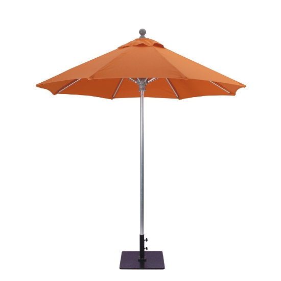 Aluminum 7.5' Round Commercial Umbrella with Manual Lift - 722
