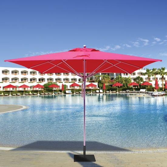 Galtech Aluminum 10' X 10' Square Commercial Umbrella with 4-Pulley Lift | 792 Galtech Aluminum 10' X 10' Square Commercial Umbrella with 4-Pulley Lift | 792