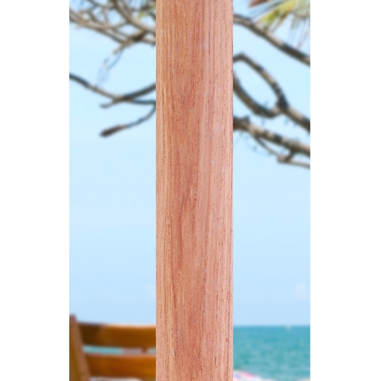 Teak 9' Round Umbrella with Quad Pulley - 532TK