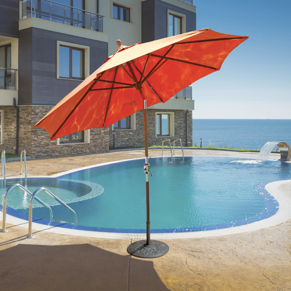galtech patio umbrellas 792 This eliminates the need to move the entire umbrella to the desired spot Galtech Teak 9' Umbrella with