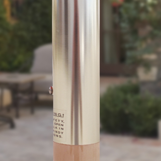 Wood 9' Round Market Umbrella with Manual Lift - 131