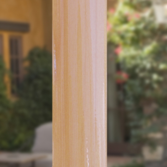 Wood 9' Round Market Umbrella with Manual Lift - 131