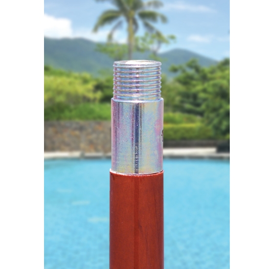 Wood 9' Round Market Umbrella with Double Pulley - 132-232