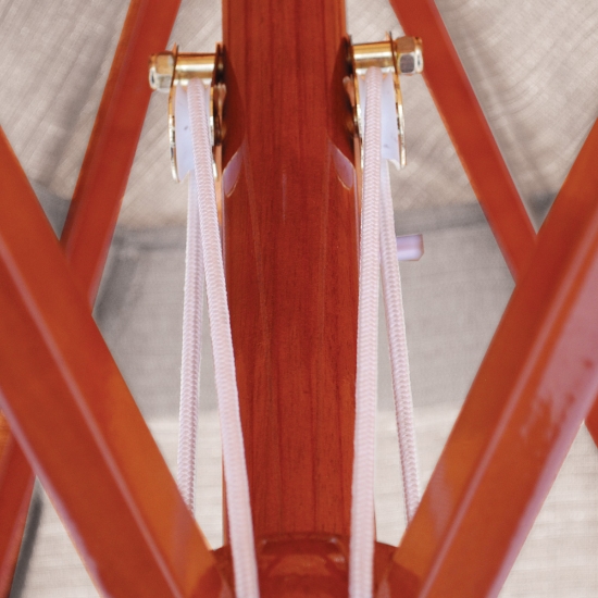 Wood 9' Round Market Umbrella with Double Pulley - 132-232