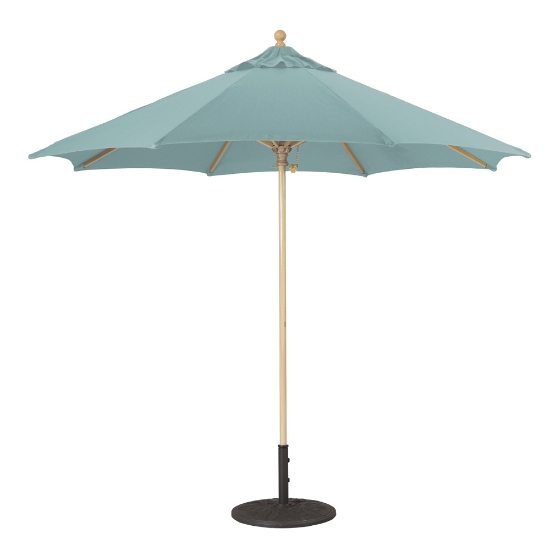 Wood 9' Octagon Market Umbrella with Manual Lift - 136