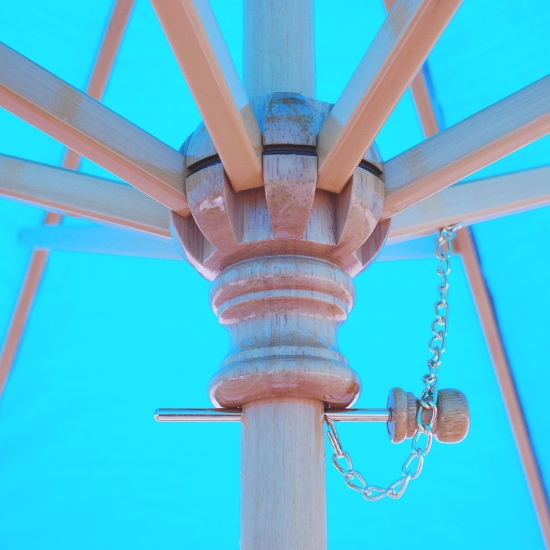 Wood 9' Octagon Market Umbrella with Manual Lift - 136