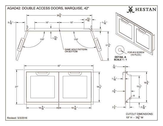 42" Double Access Door - AGAD42