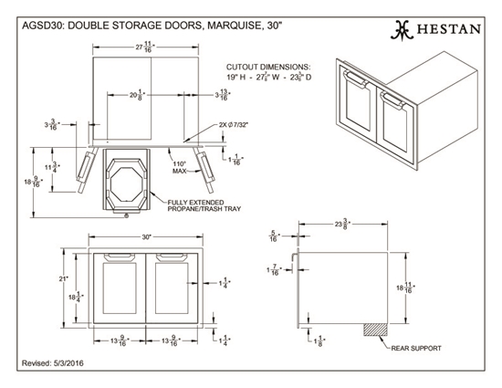 30" Double Storage Door - AGSD30