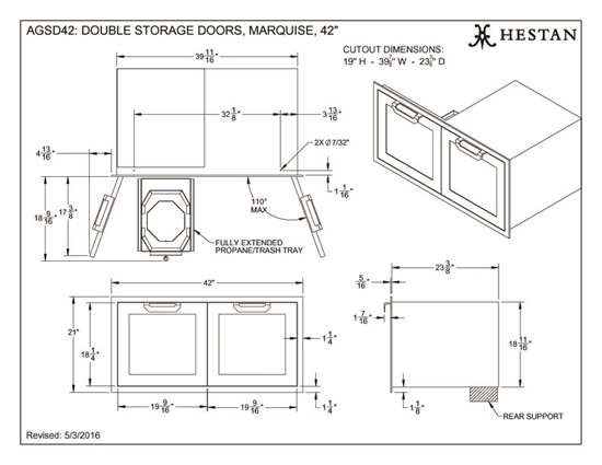 42" Double Storage Door - AGSD42
