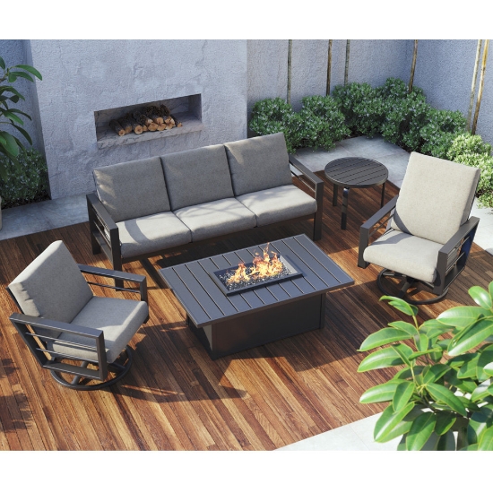 American made slat top fire table