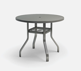 Homecrest Breeze 42 Inch Round Balcony Table with Umbrella Hole - 3042RB