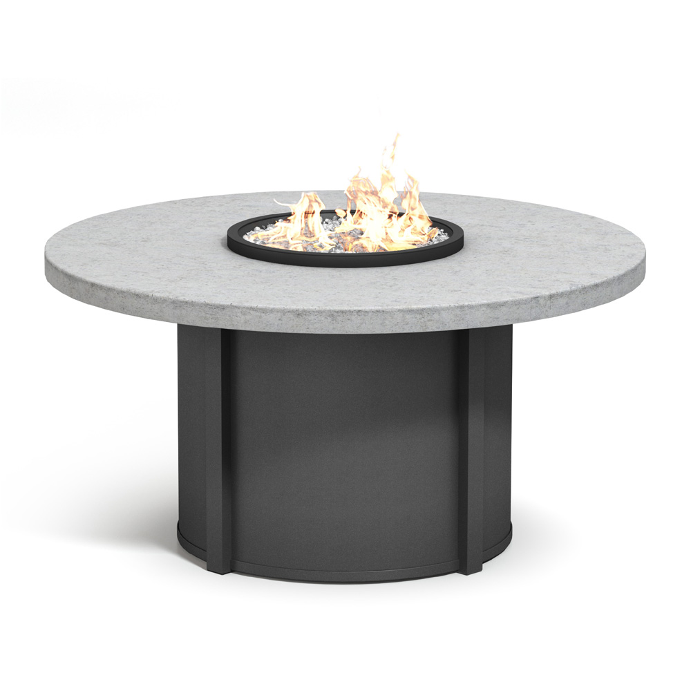 Homecrest Concrete 54" Round Dining Fire Table - 27.5"H - 54RCTFPTT-89RDC