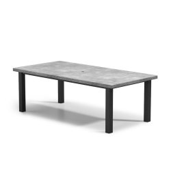 Homecrest Concrete 84" x 42" Rectangular Dining Post Base Table with Umbrella Hole - 254284DCT