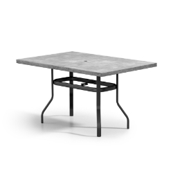 Homecrest Concrete 62" x 42" Rectangular Balcony Universal Base Table with Umbrella Hole - 374262BCT