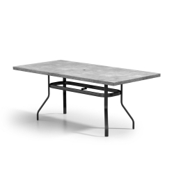 Homecrest Concrete 84" x 42" Rectangular Balcony Univeral Base Table with Umbrella Hole - 374284BCT