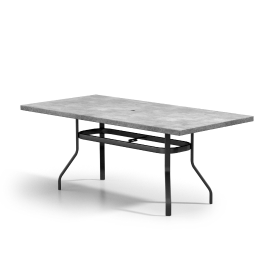 Homecrest Concrete 84" x 42" Rectangular Balcony Univeral Base Table with Umbrella Hole - 374284BCT