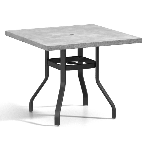 Homecrest Concrete 42" Square Balcony Universal Base Table with Umbrella Hole - 3742SBCT