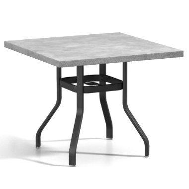 Homecrest Concrete 42" Square Balcony Universal Base Table - No Umbrella Hole - 3742SBCTNU