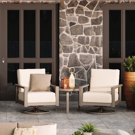 Homecrest Elements Cushion Swivel Rocker Chair and Table Set - HC-ELEMENTS-SET4