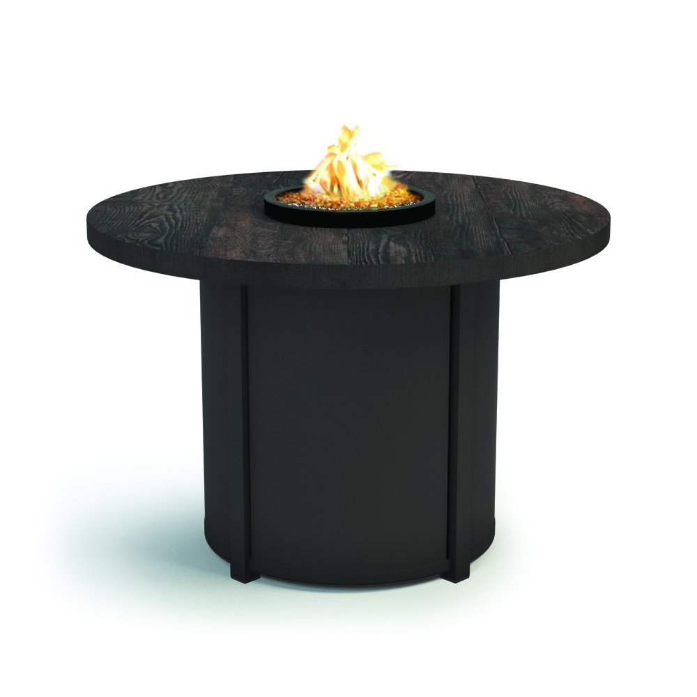 Faux wood top fire table