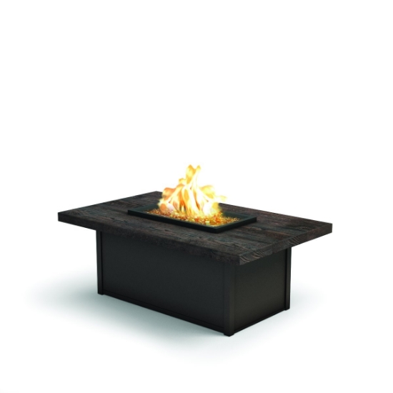 faux wood top fire table