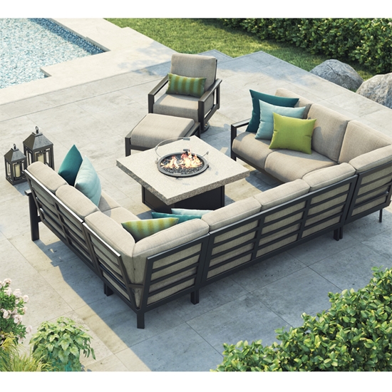 Homecrest Elements Big Modular Patio Sectional with Fire Table - HC-ELEMENTS-SET11