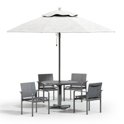 Homecrest Elevate Sling Modern Round Dining Set for 4 - HC-ELEVATE-SET2