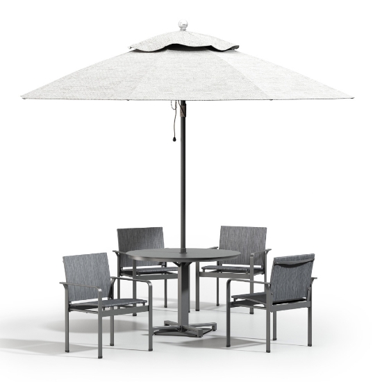 Homecrest Elevate Sling Modern Round Dining Set for 4 - HC-ELEVATE-SET2