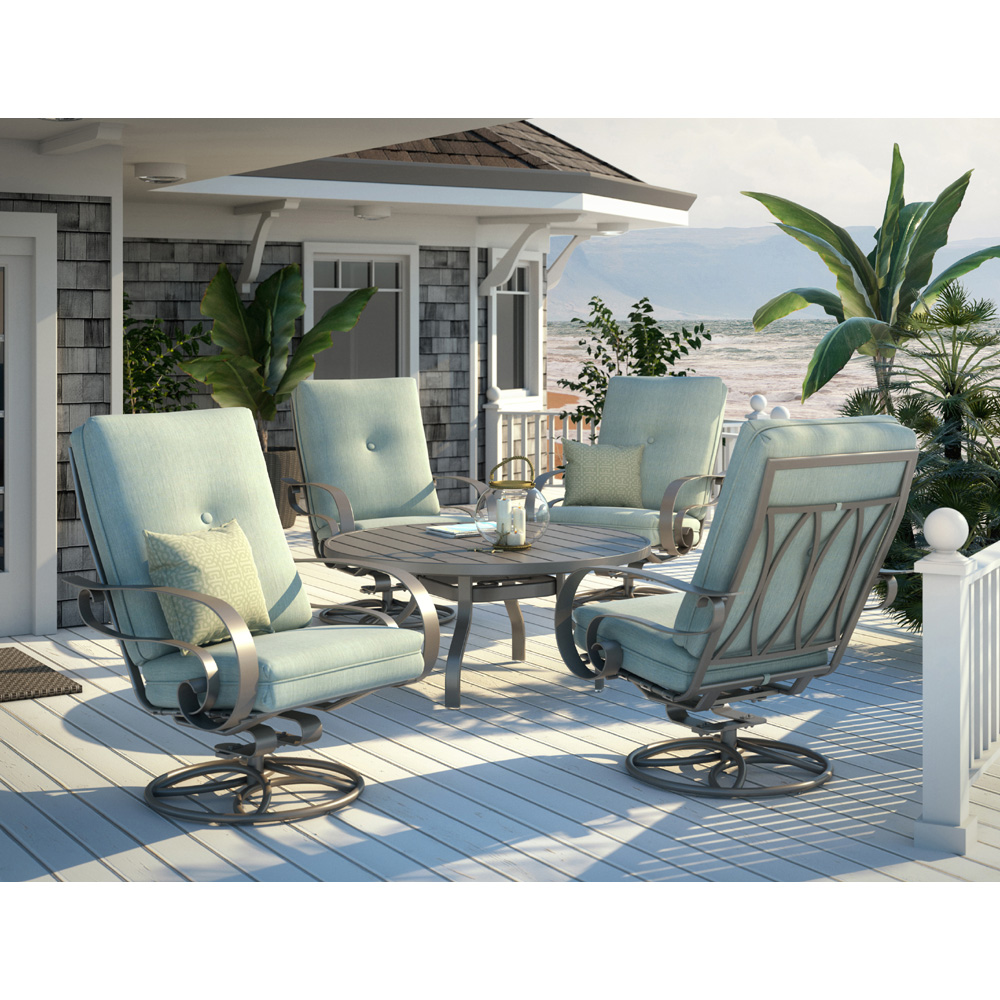 Homecrest Emory Cushion High Back Swivel Rocker Outdoor Set Hc Set3 - High Back Swivel Rocker Patio Chairs With Cushions