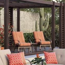 Homecrest Emory Cushion High Back Glider Chair and Table Set - HC-EMORY-SET4
