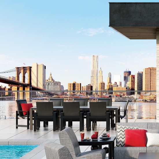 Homecrest Grace Sling Modern Patio Dining Set for 8 - HC-GRACE-SET10