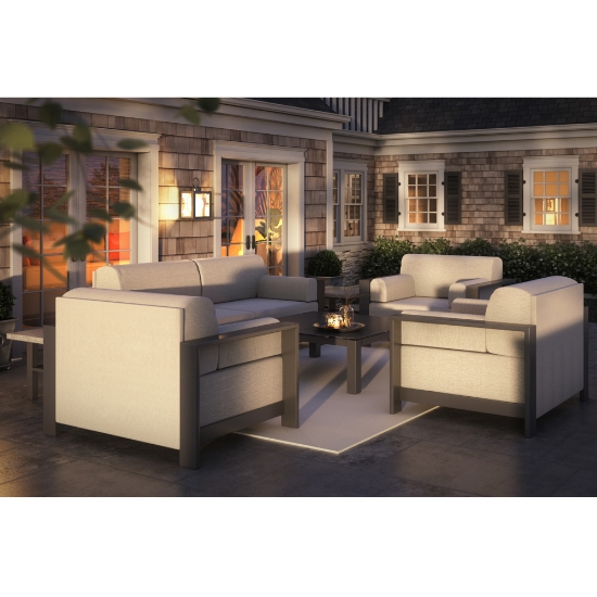 Grace Swivel Chairs with Timber Fire Table - HC-GRACE-SET4